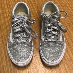 Women’s Size 7.5 Silver Glitter Vans